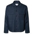 Kabáty Selected  Relaxed Overshirt - Wyatt Linen - Outer Space