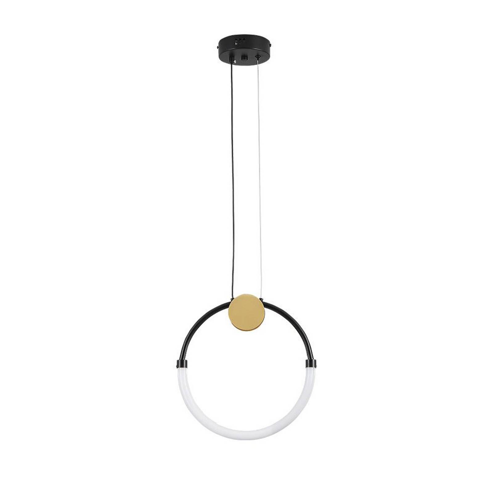 LED závesné svietidlo Briana, Ø 30 cm, čierna/zlatá, kov