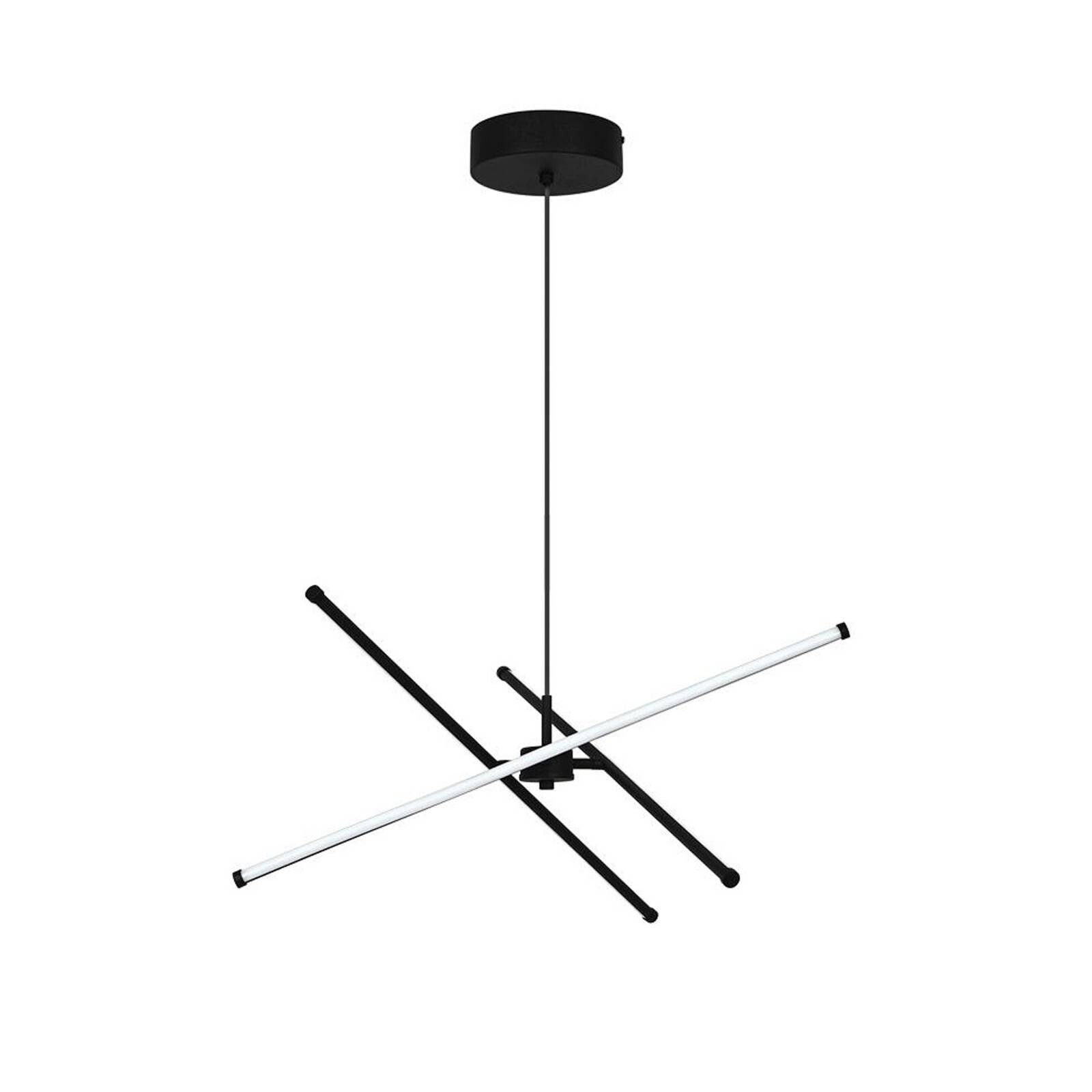 LED závesné svietidlo Sandy, dĺžka 60 cm, čierne, kovové