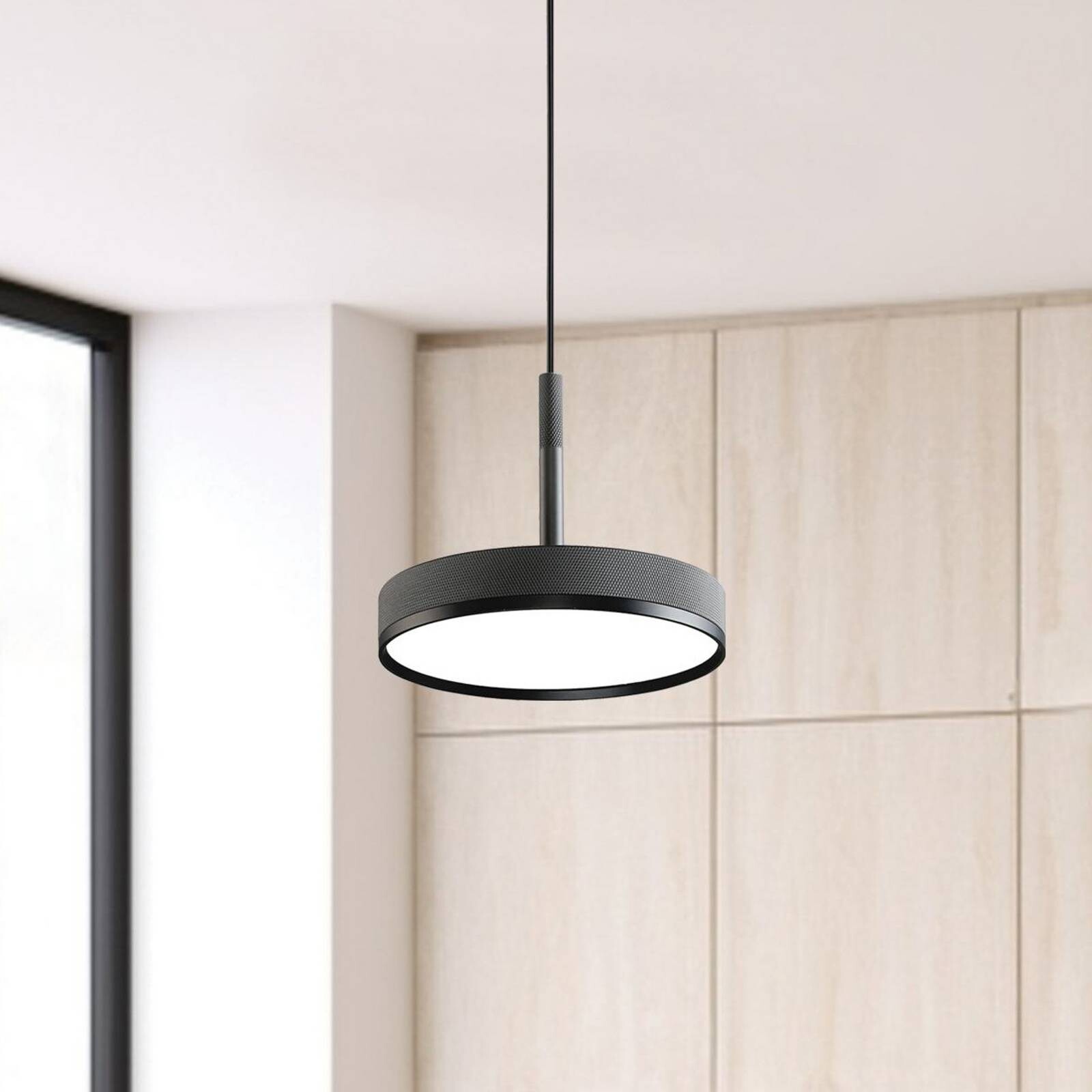 LED závesné svietidlo Don, sivá, Ø 20 cm, kov