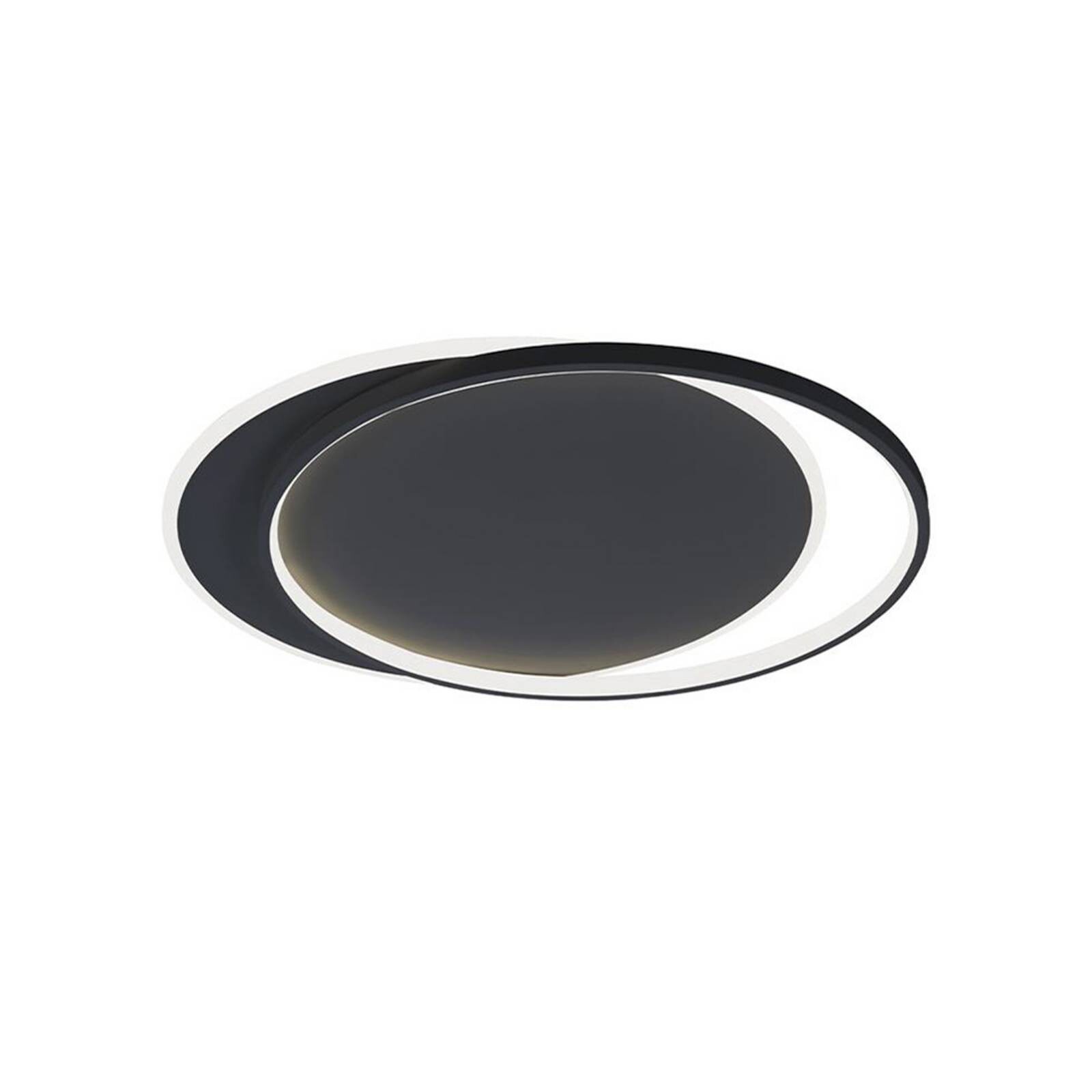 Stropné LED svetlo Evelyn, čierne, dĺžka 55 cm, kov