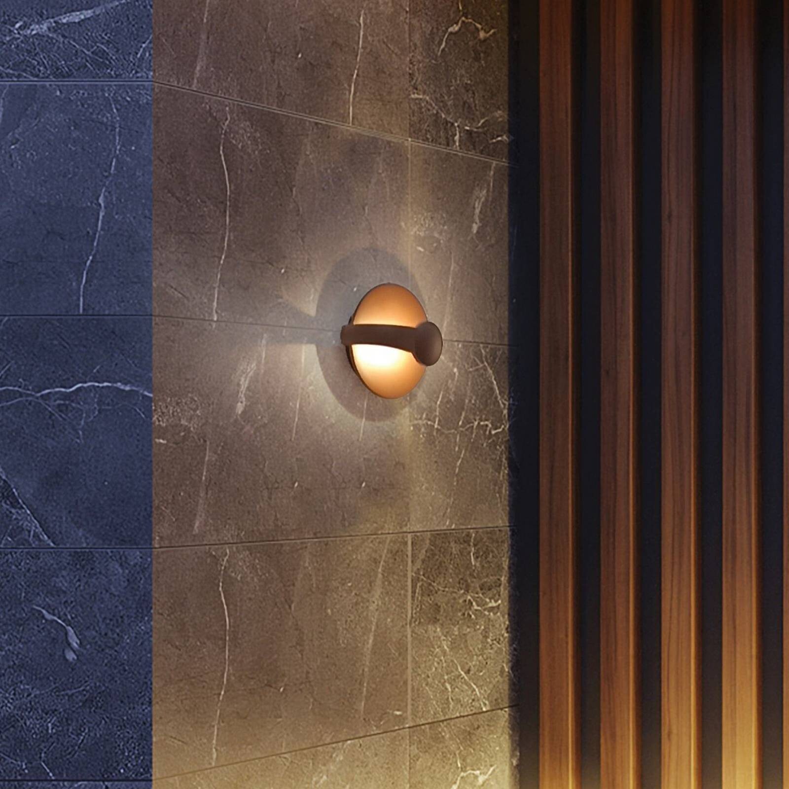 LED vonkajšie nástenné svietidlo Mayorka, hrdzavohnedá, šírka 22 cm, IP65