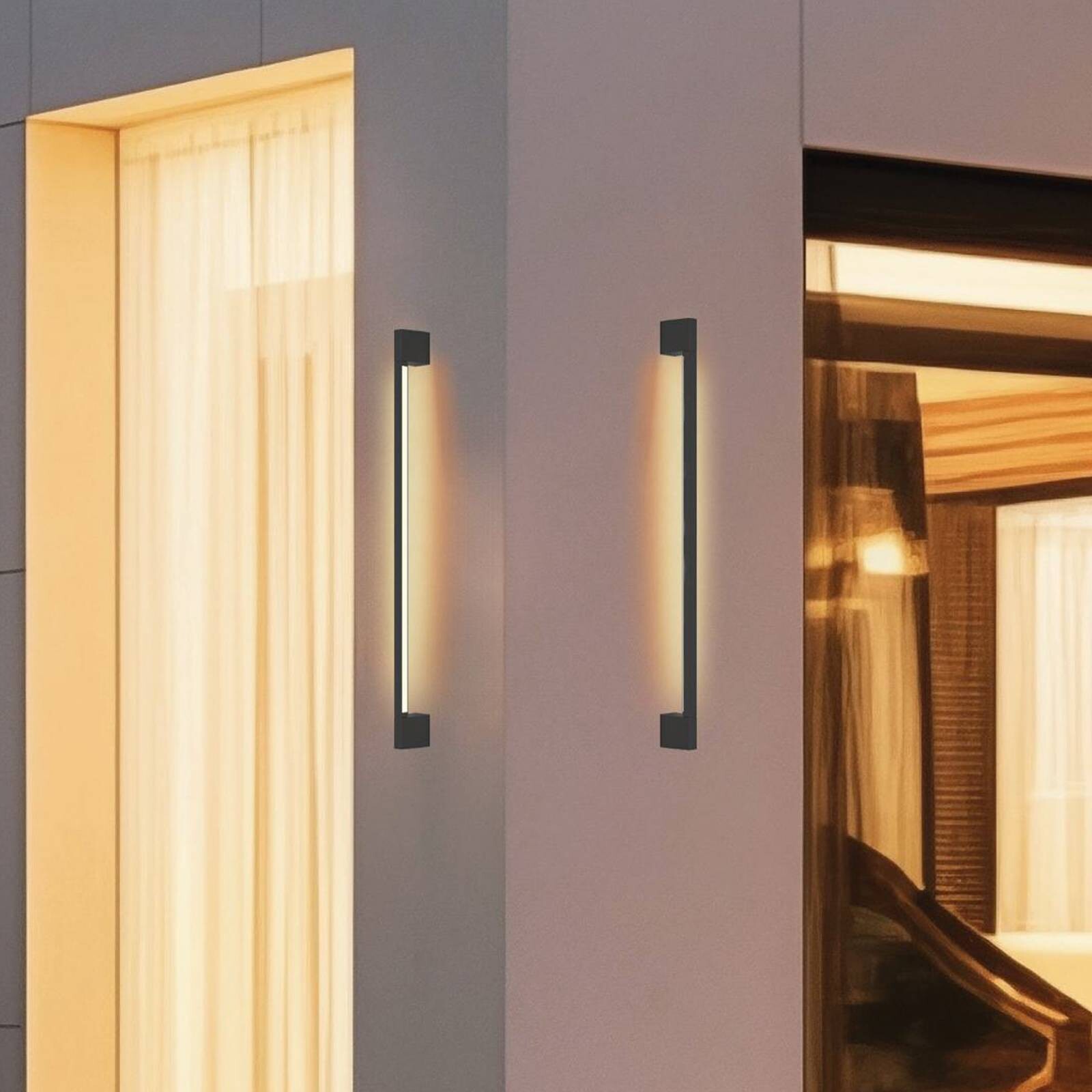 LED vonkajšie nástenné svietidlo Tessa, tmavošedá, výška 90 cm, kov