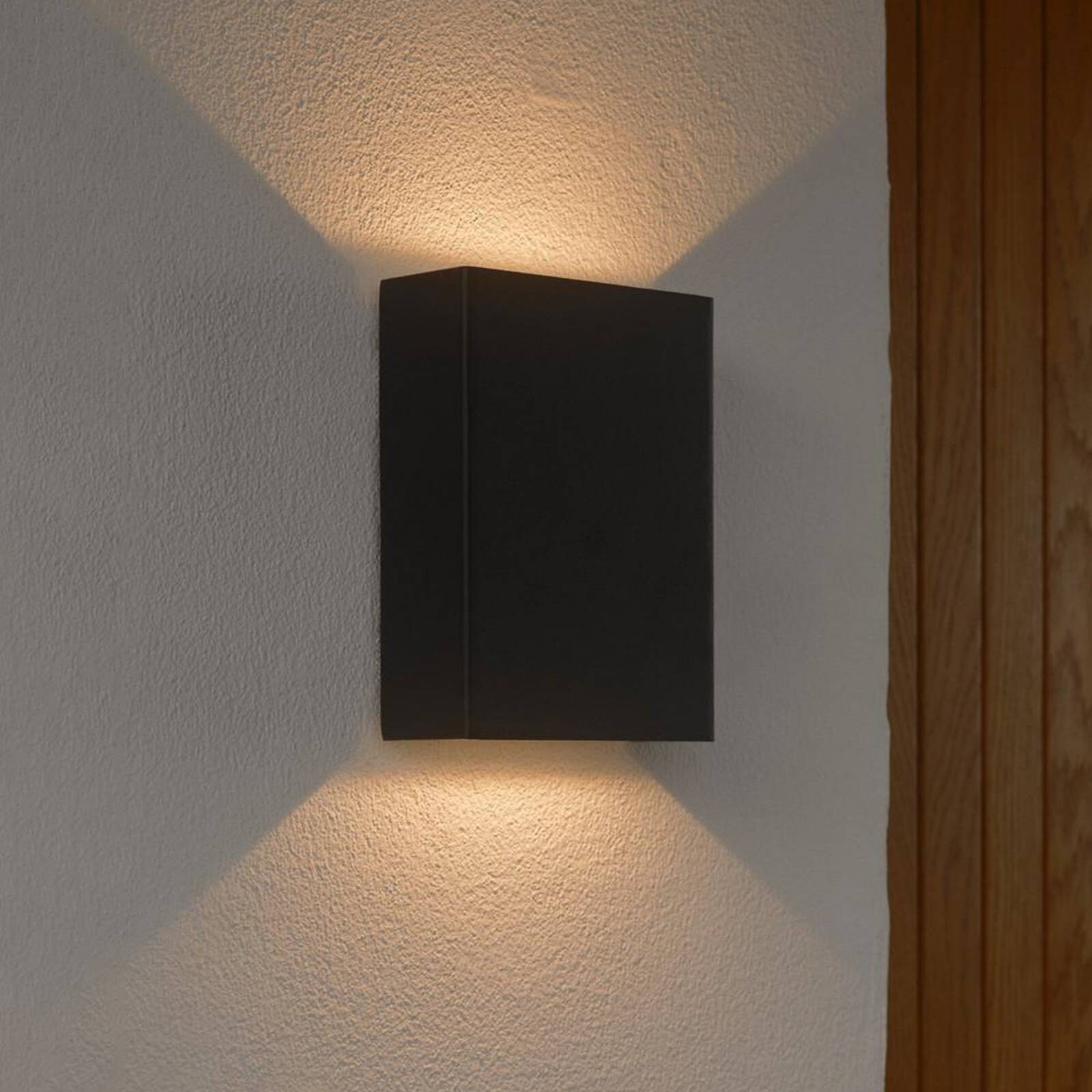 LED vonkajšie nástenné svietidlo Fold Seaside up/down, 10 x 15 cm, čierne
