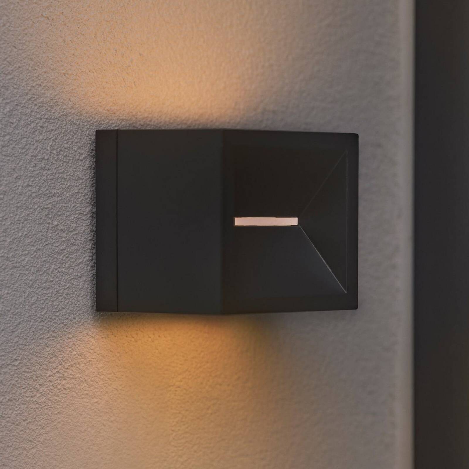 LED vonkajšie nástenné svietidlo Rivo, čierne, kov, IP54, up/down