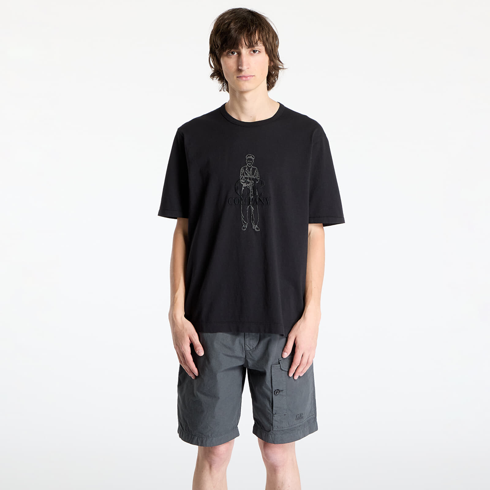 Tričko C.P. Company 1020 Jersey Logo T-Shirt Black S