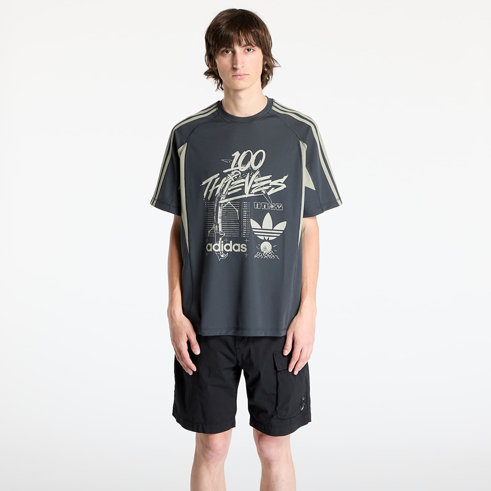Tričko adidas x 100 Thieves T-Shirt Dark Grey/ Carbon M