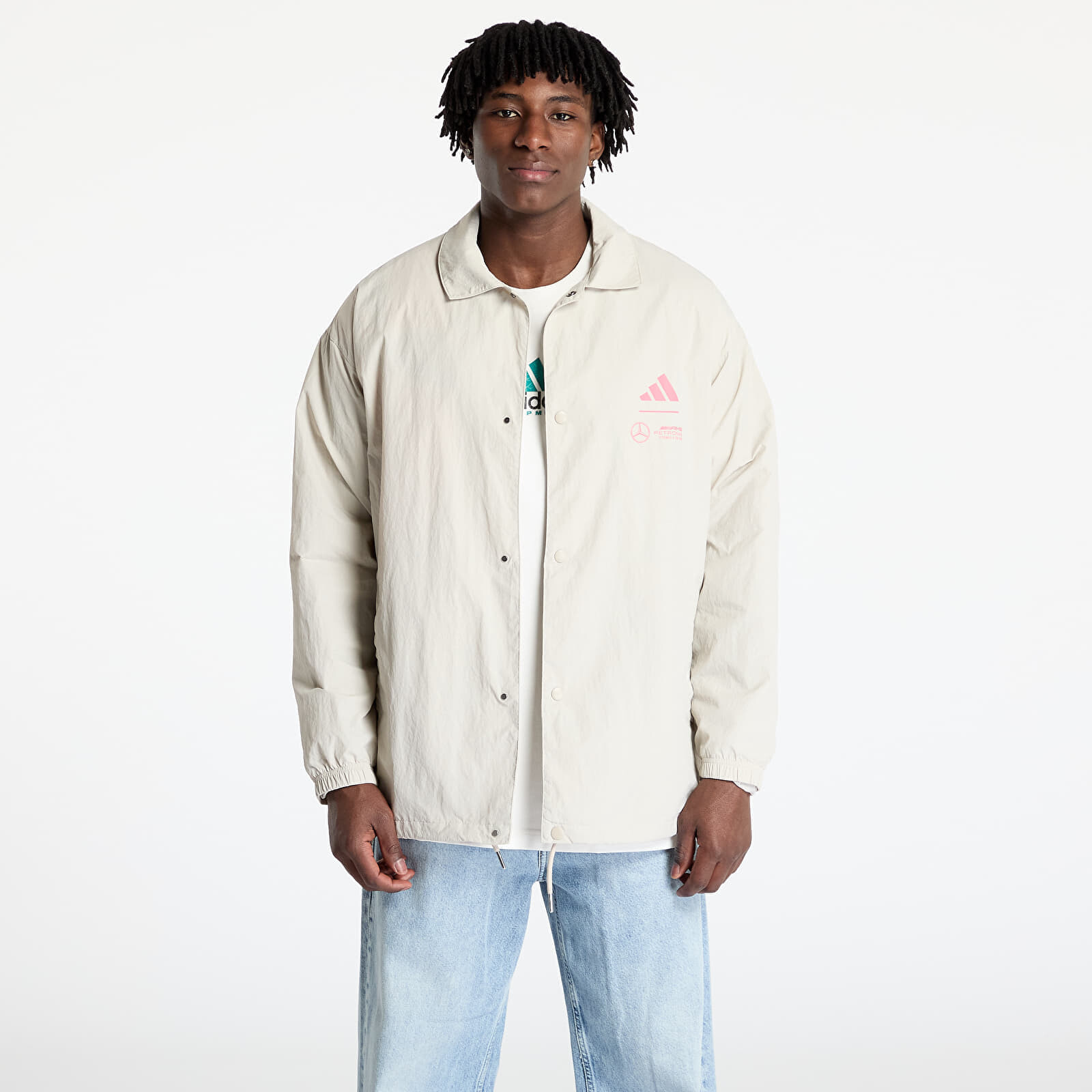 Bunda adidas x Mercedes AMG Petronas Formula One Team Summer Pack Coach Jacket Wonder Alumina S
