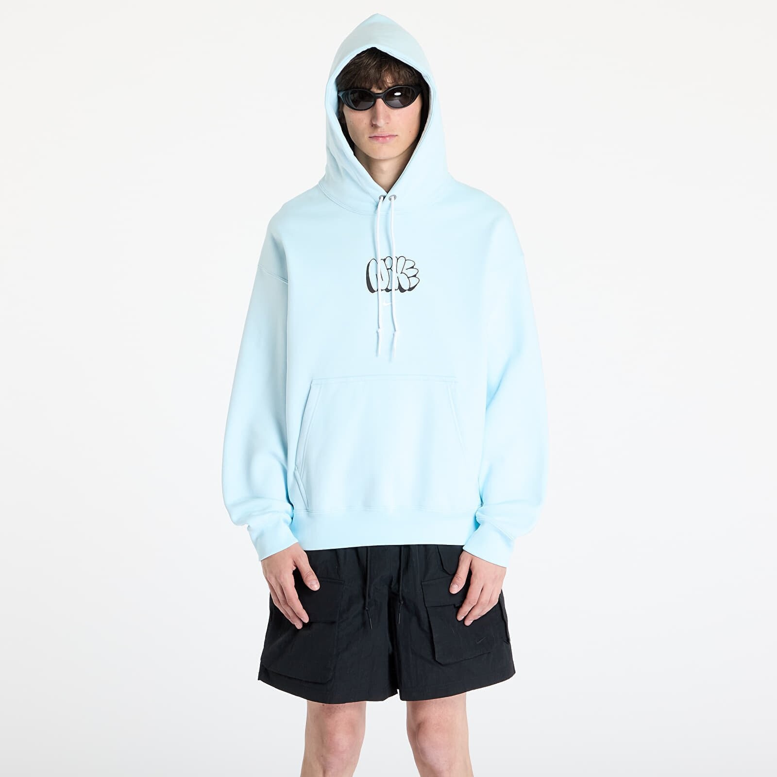 Mikina Nike Solo Swoosh Men's Fleece Hoodie Glacier Blue XS