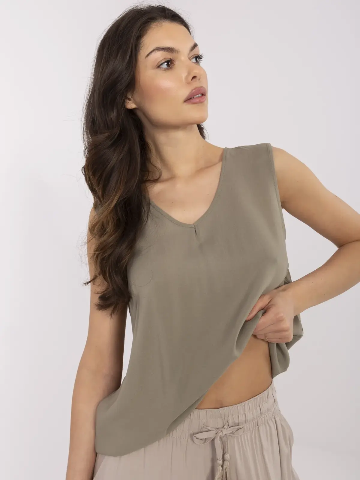 Blouse-D73761M11218A-khaki