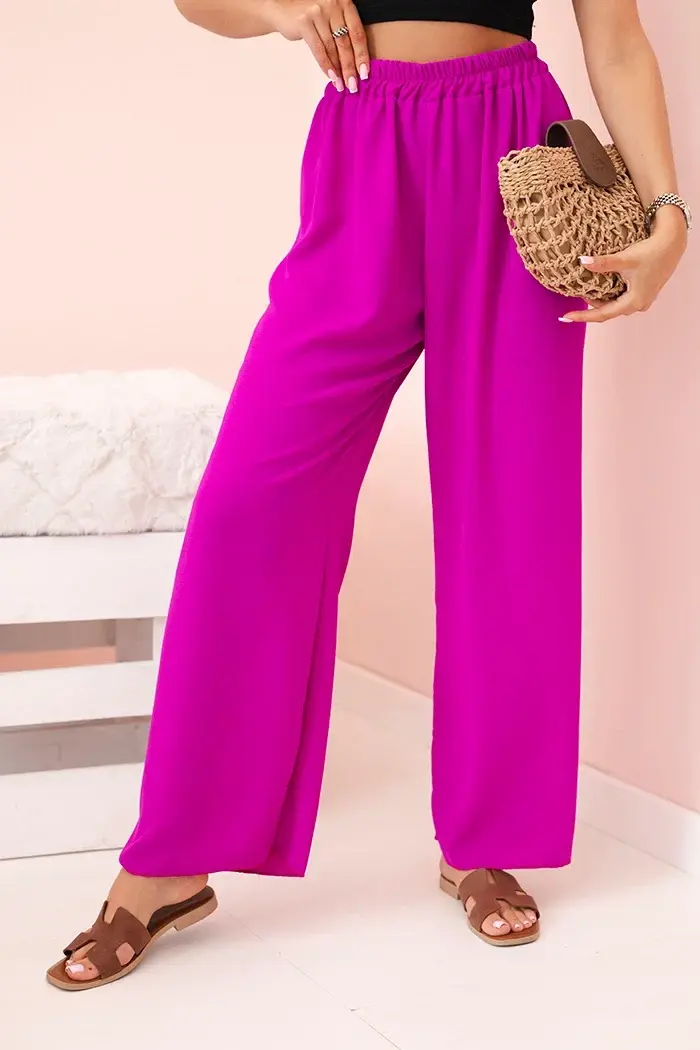 Kesi Włoski Nohavice so širokými nohavicami tmavo fialová