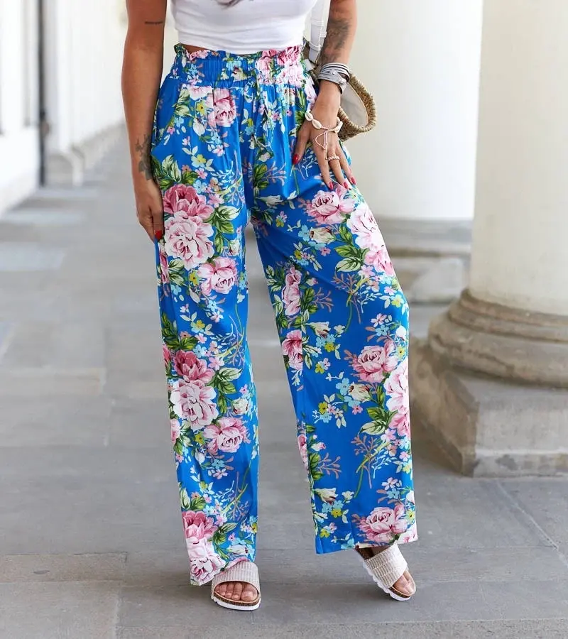 UR/CEO Blue floral wide pants Cosimo