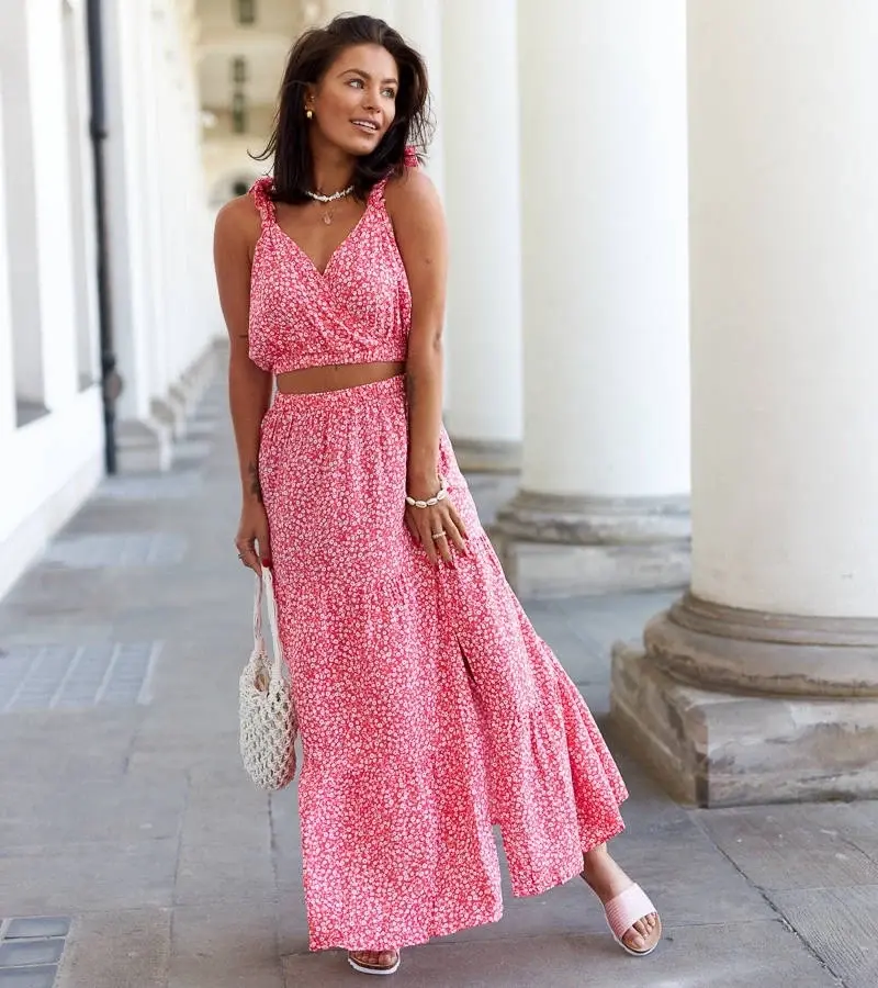 UR/CEO Red set with top and skirt Endrizzi