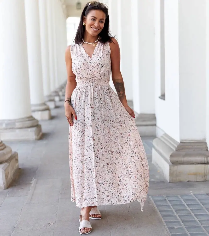 UR/CEO Beige floral dress Napolitano
