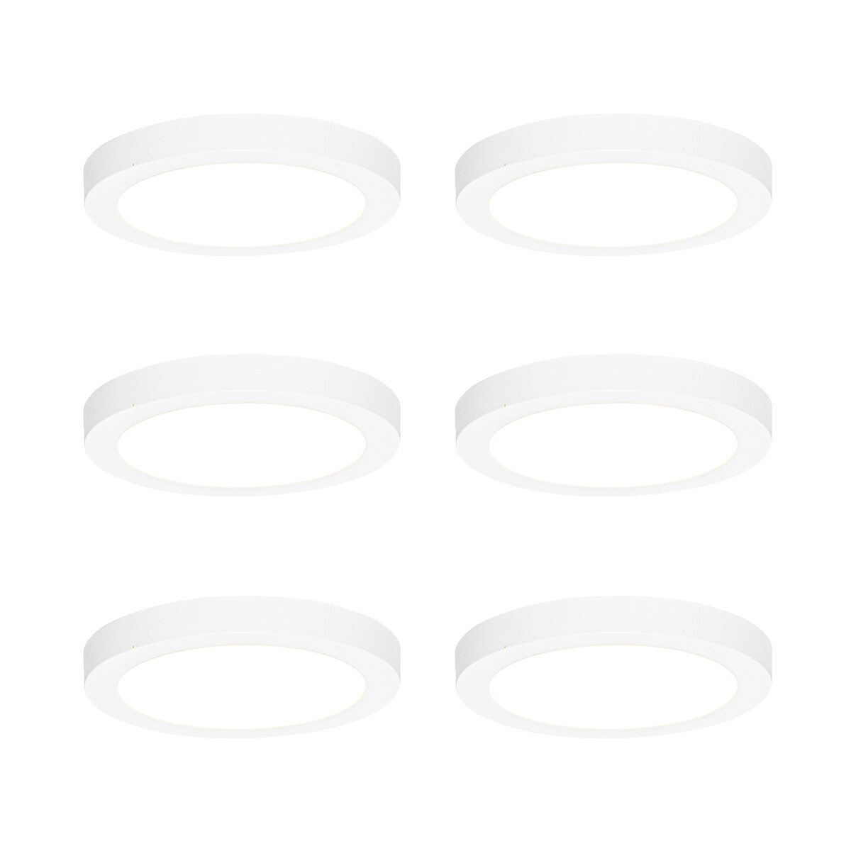 Sada 6 zapustených alebo povrchových bodových svetiel biela 18 cm vrátane LED 3-krokové stmievanie do tepla - Trans