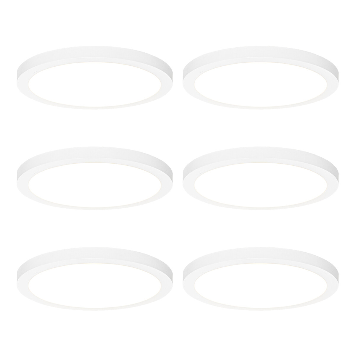 Sada 6 zapustených alebo povrchových bodových svetiel biela 30 cm vrátane LED 3-krokového stmievania do tepla - Trans