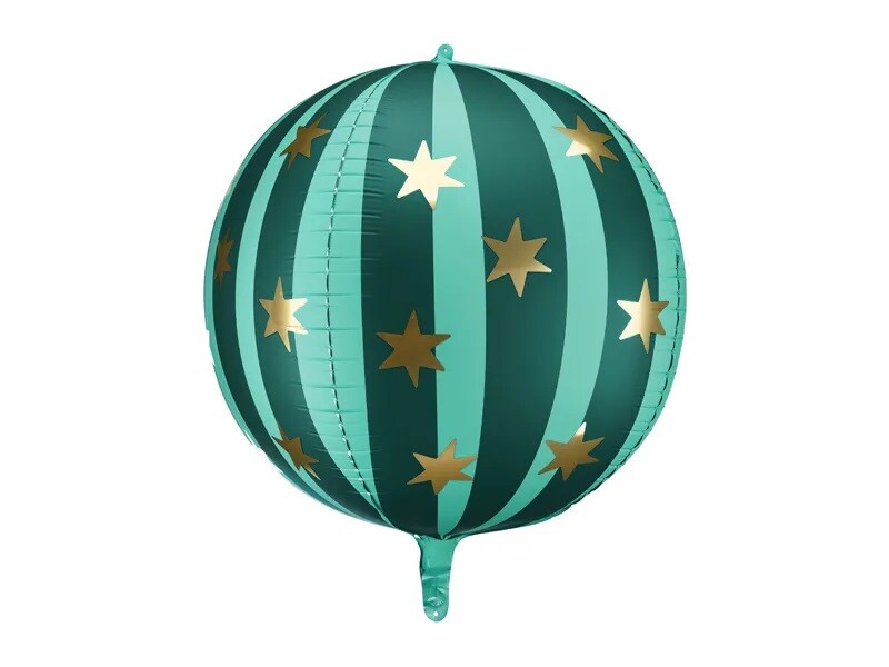 PartyDeco Fóliový balón - Star ball zelený 50 cm