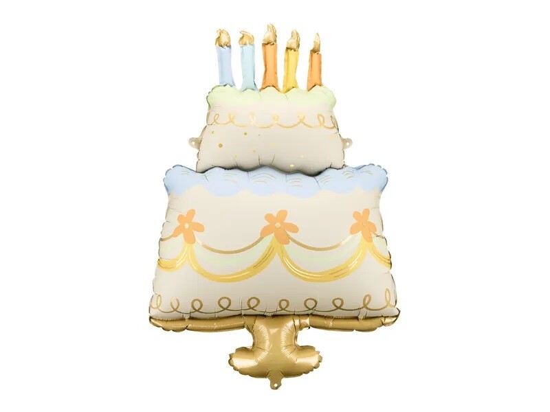 PartyDeco Fóliový balón - Narodeninová torta 55 x 75 cm