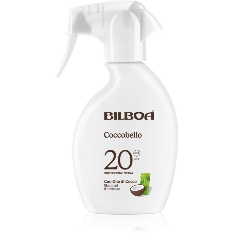 Bilboa Coccobello Trigger opaľovací sprej s kokosovým olejom SPF 20 250 ml