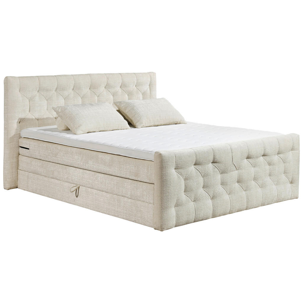 MID.YOU BOXSPRINGOVÁ POSTEĽ, 180/200 cm, krémová