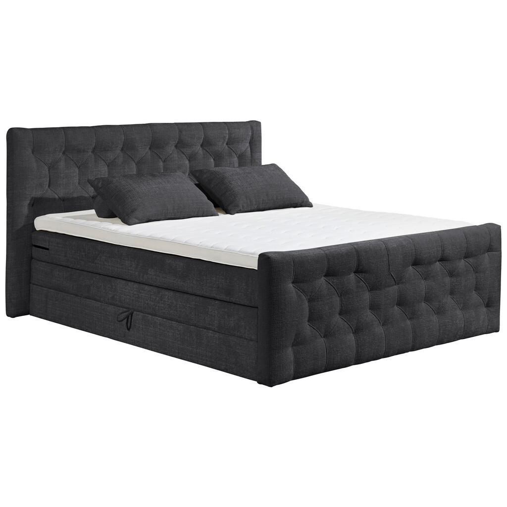 MID.YOU BOXSPRINGOVÁ POSTEĽ, 180/200 cm, čierna
