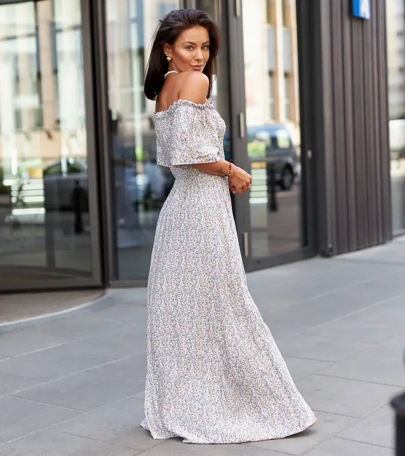 UR/CEO Purple floral maxi dress Ilario