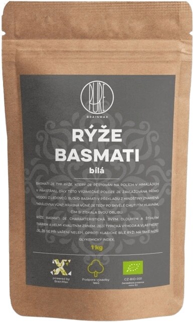 Brainmax pure ryža basmati bio 1000 g - biela