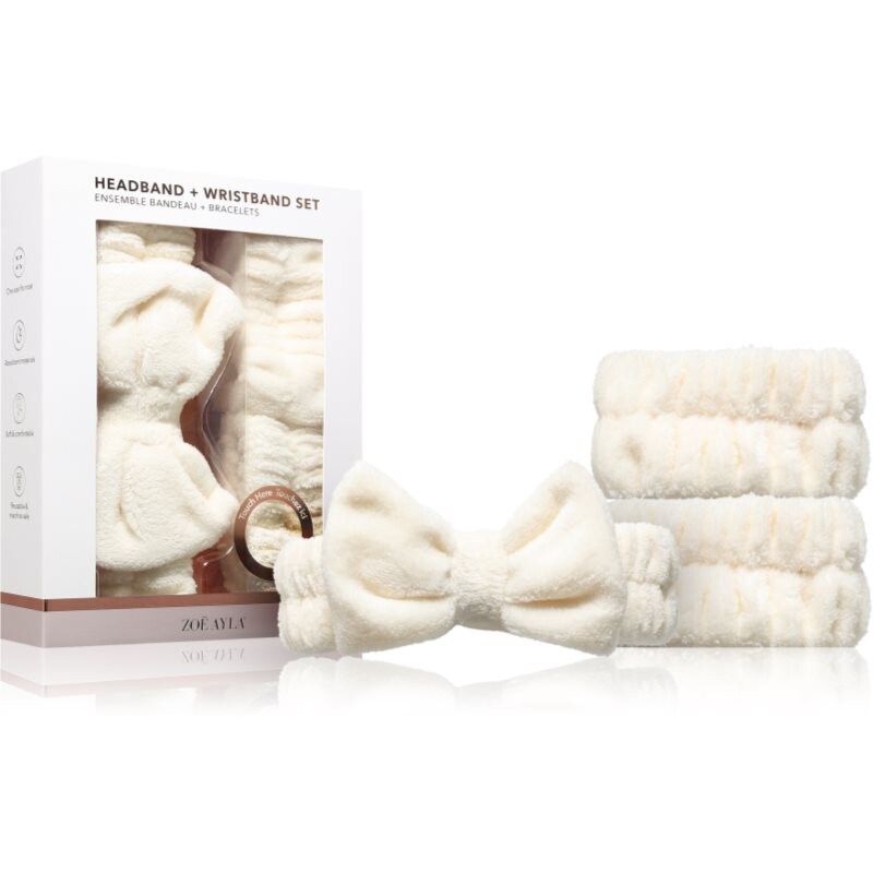 Zoë Ayla Headband & Wristband Set sada na odličovanie s kozmetickou čelenkou