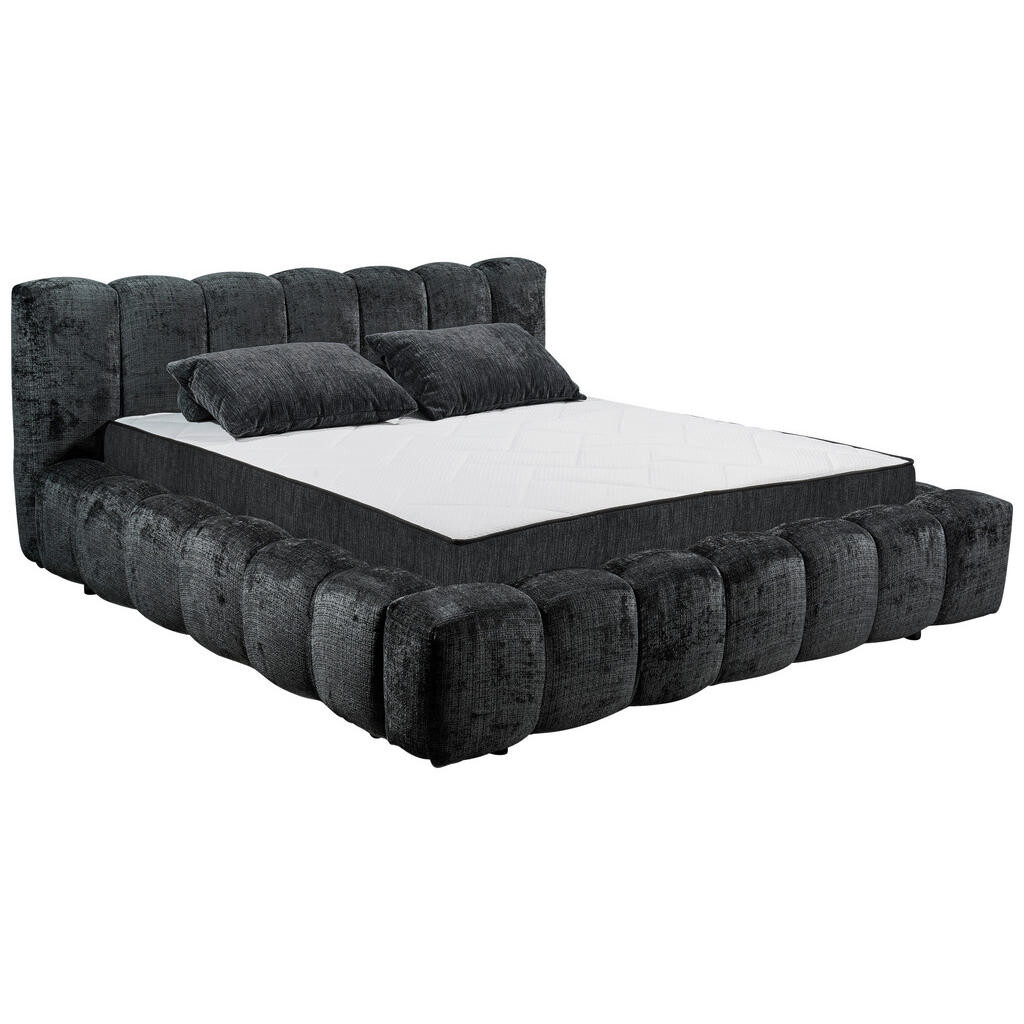 MID.YOU ČALÚNENÁ POSTEĽ, 180/200 cm, čierna