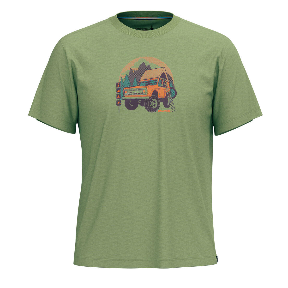 Smartwool LONG WEEKEND SHORT SLEEVE GRAPHIC TEE fern green Veľkosť: L