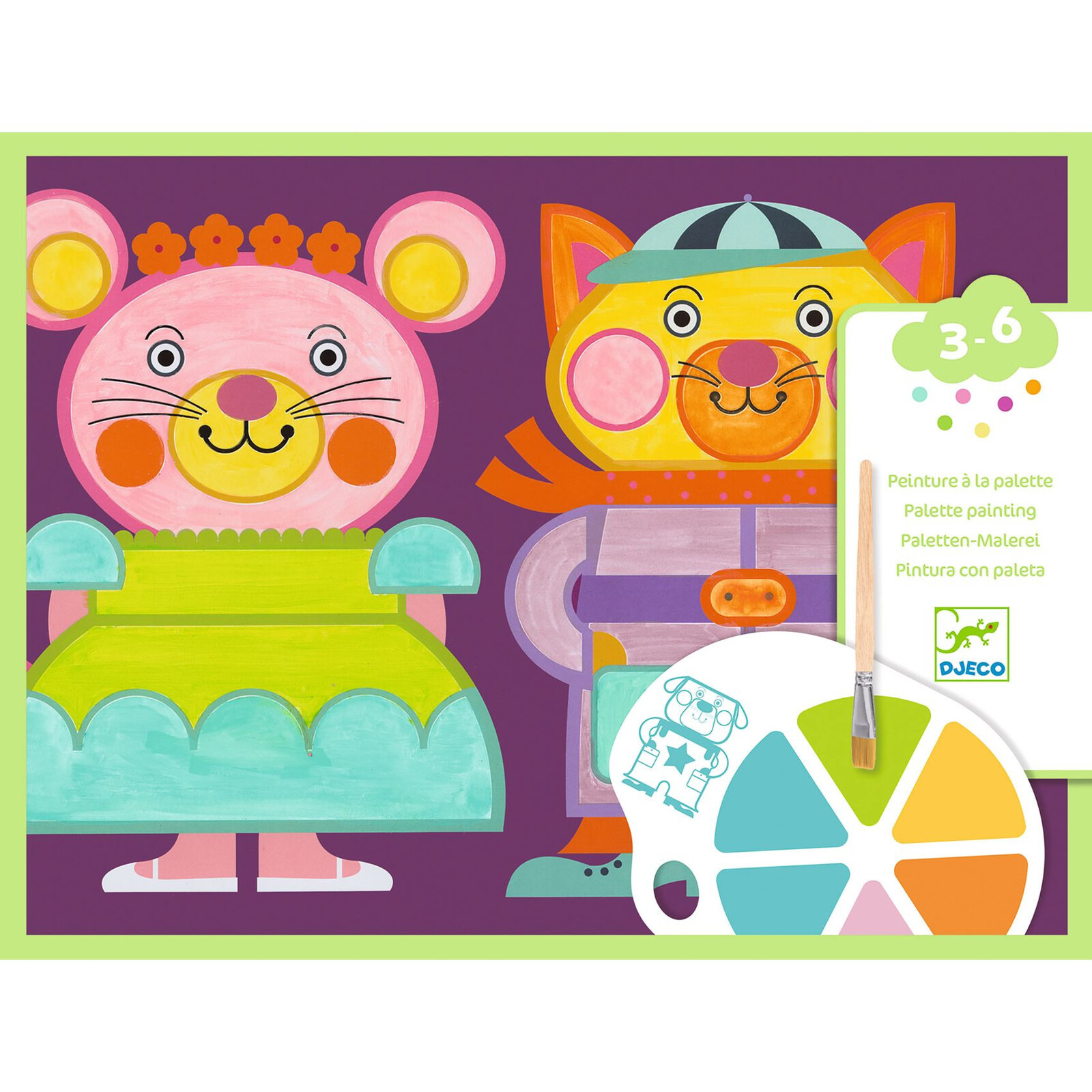 Maľovanie s paletou - farebné zvieratká