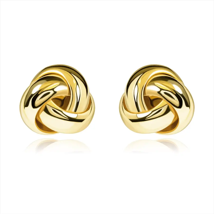 Zlaté náušnice 9K uzol z prepletených línií