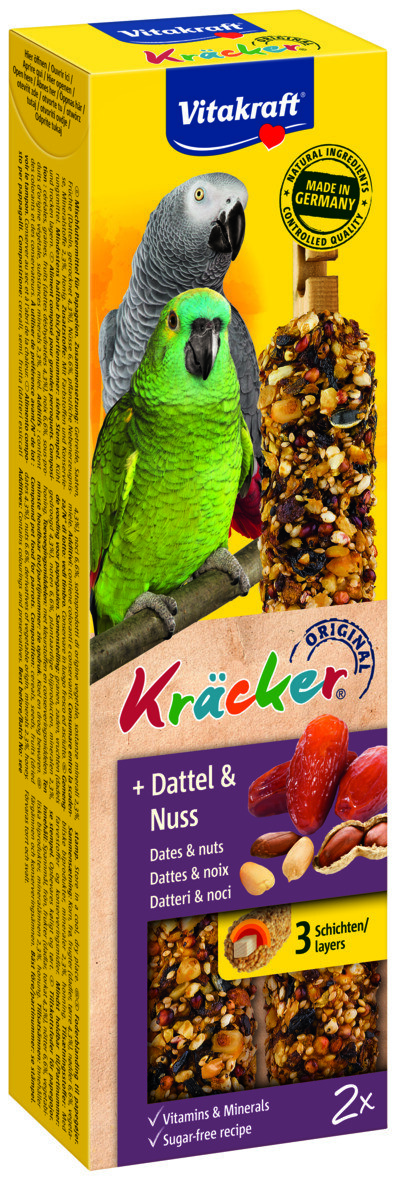 VITAKRAFT Kräcker veľký papagáj datle+orechy 2 ks