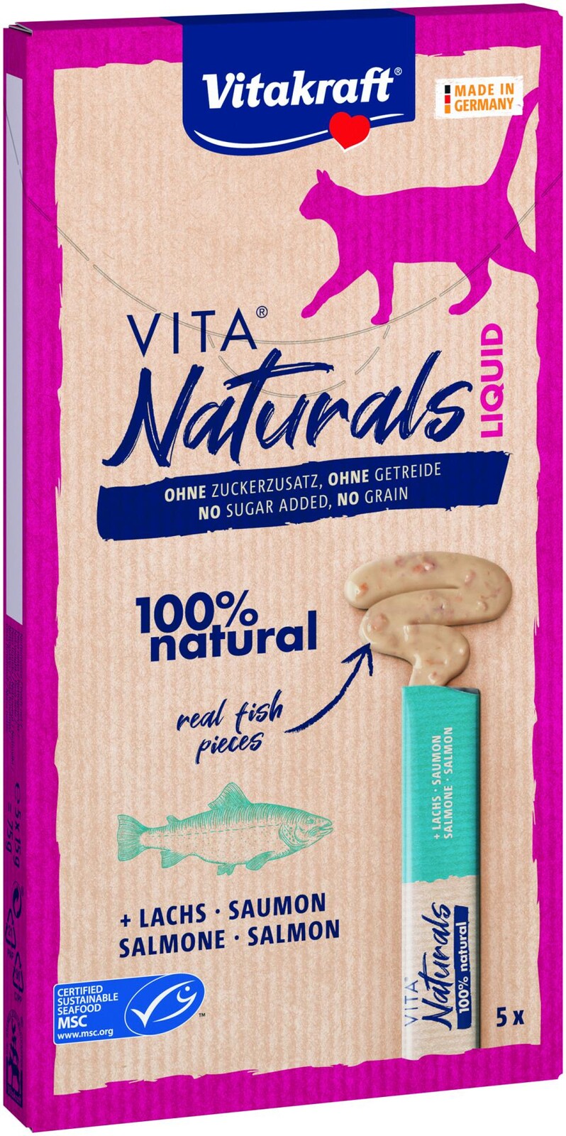 VITAKRAFT Vita Naturals liquid losos 5 x 15 g
