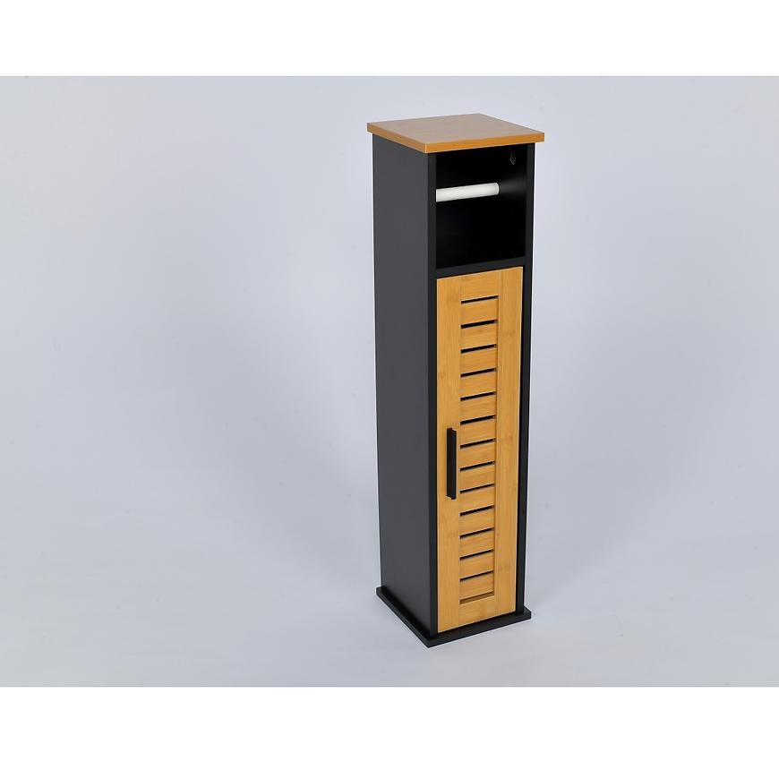 Skrinka na toaletný papier čierna/dub