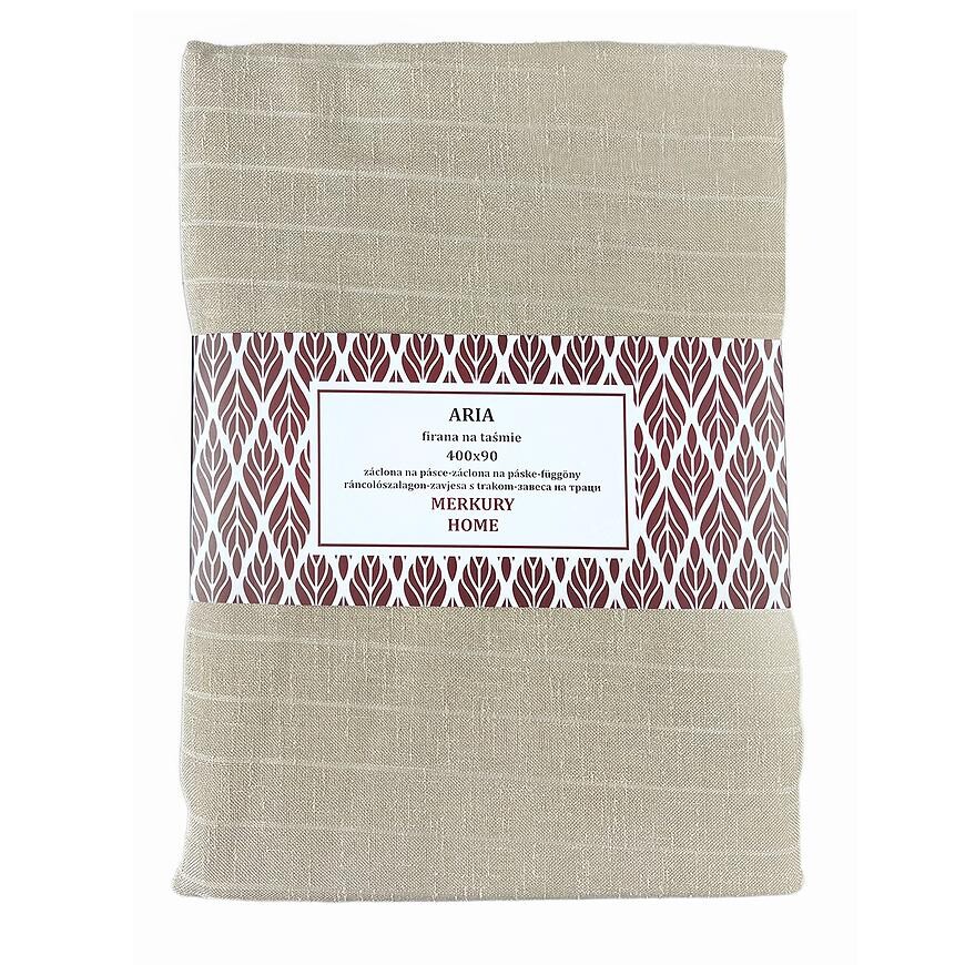 Záclona na páske  ARIA polyester béžová 400x90 Merkury Home