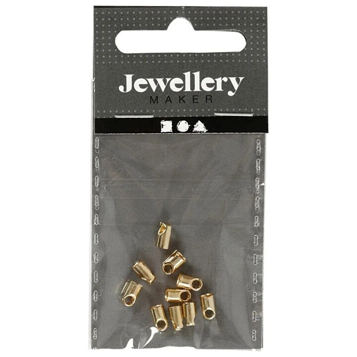 Koncovky na šperky s očkom, zlaté, 3 mm, 10 ks