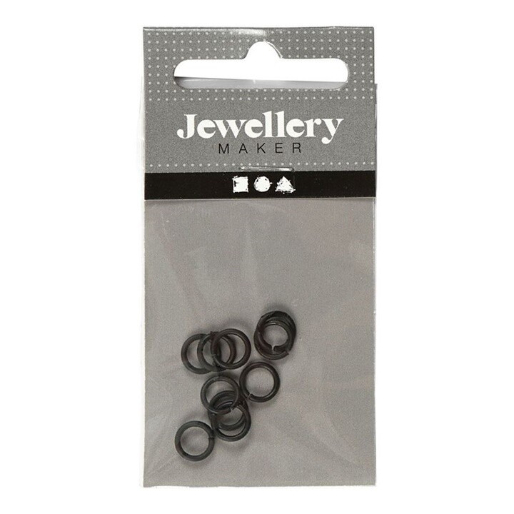 Čierne spojovacie krúžky 7 mm x 1 mm - 50 ks