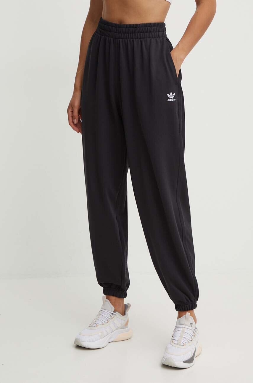 Bavlnené tepláky adidas Originals Essential čierna farba, jednofarebné, IW5730