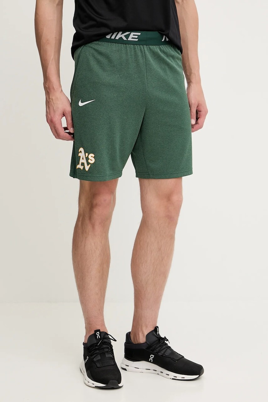 Tréningové šortky Nike Oakland Athletics zelená farba, 015E-11E6-FZ-HVB
