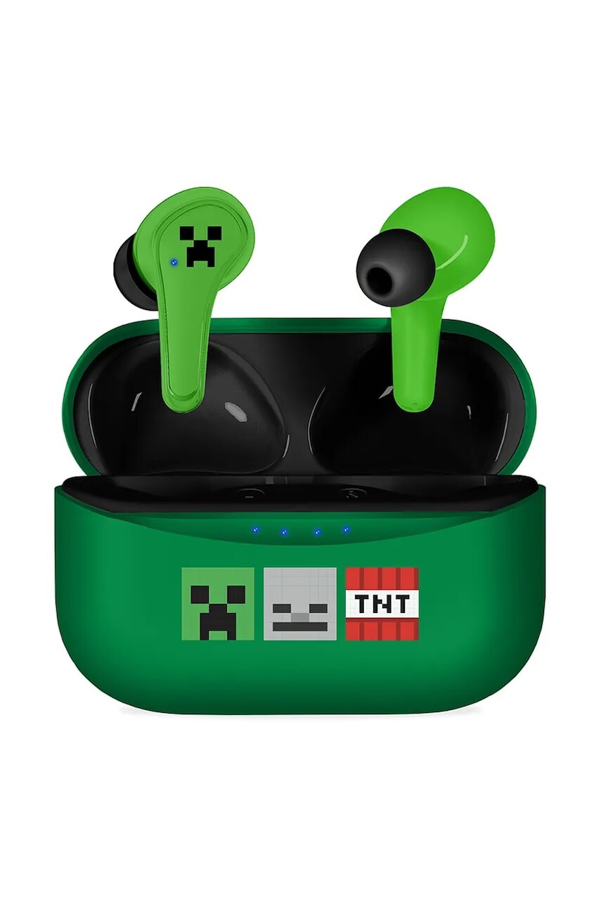 Bezdrôtové detské slúchadlá OTL x Minecraft zelená farba