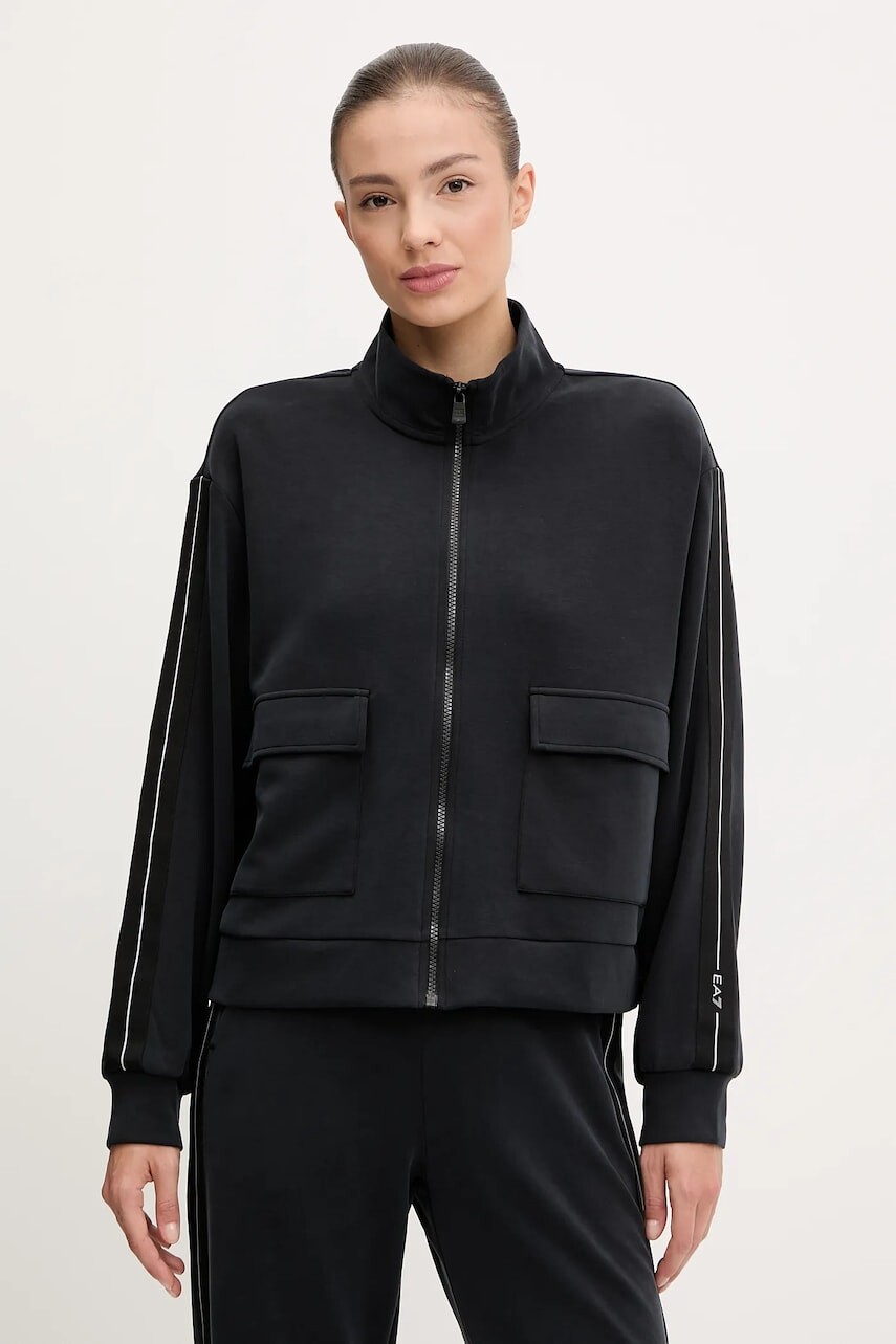Mikina EA7 Emporio Armani čierna farba, jednofarebná, AF12643.7W000171