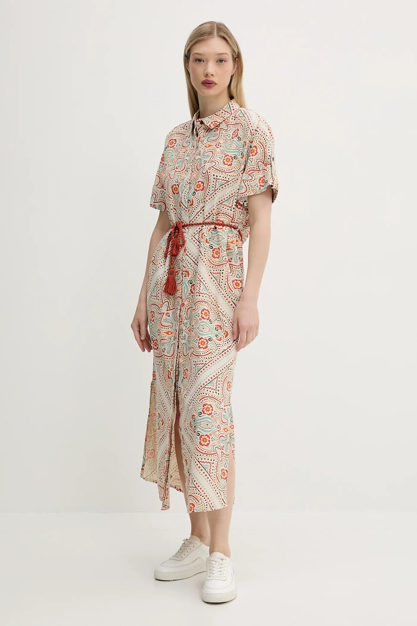Šaty Superdry béžová farba, maxi, rovný strih, W8011893A-F4T