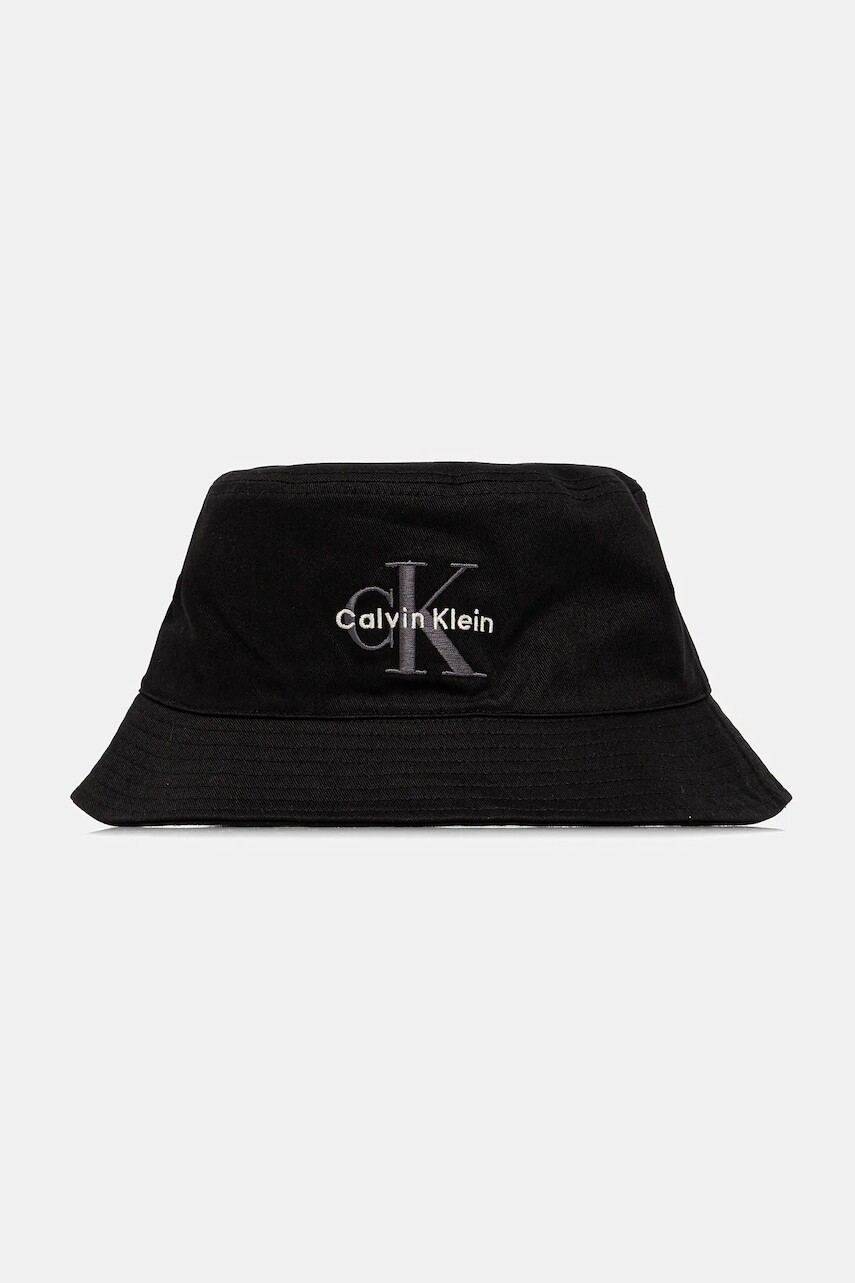 Bavlnený klobúk Calvin Klein Jeans čierna farba, bavlnené, LV04G5020G