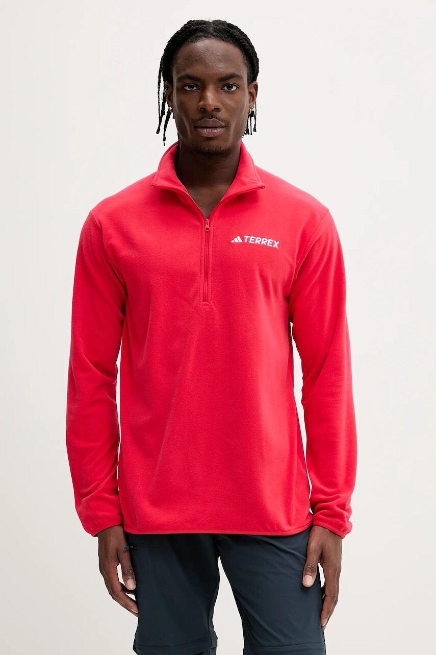 Športová mikina adidas TERREX Essentials červená farba, jednofarebná, JP0787
