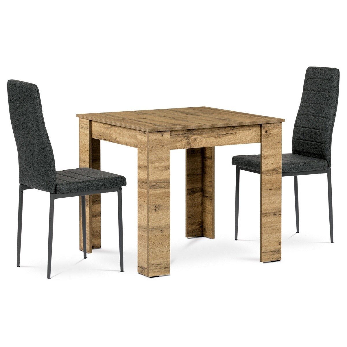 Jedálenský set MDF s 2 stoličkami, 80 x 80 x 75cm, dub Wotan