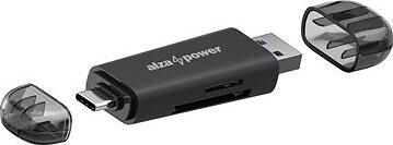 AlzaPower 2 in 1 Multi-function USB-C 3.2 Gen 1 Memory Card Reader čierna