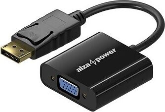 AlzaPower DisplayPort (M) to VGA (F) 0,18 m lesklý čierny