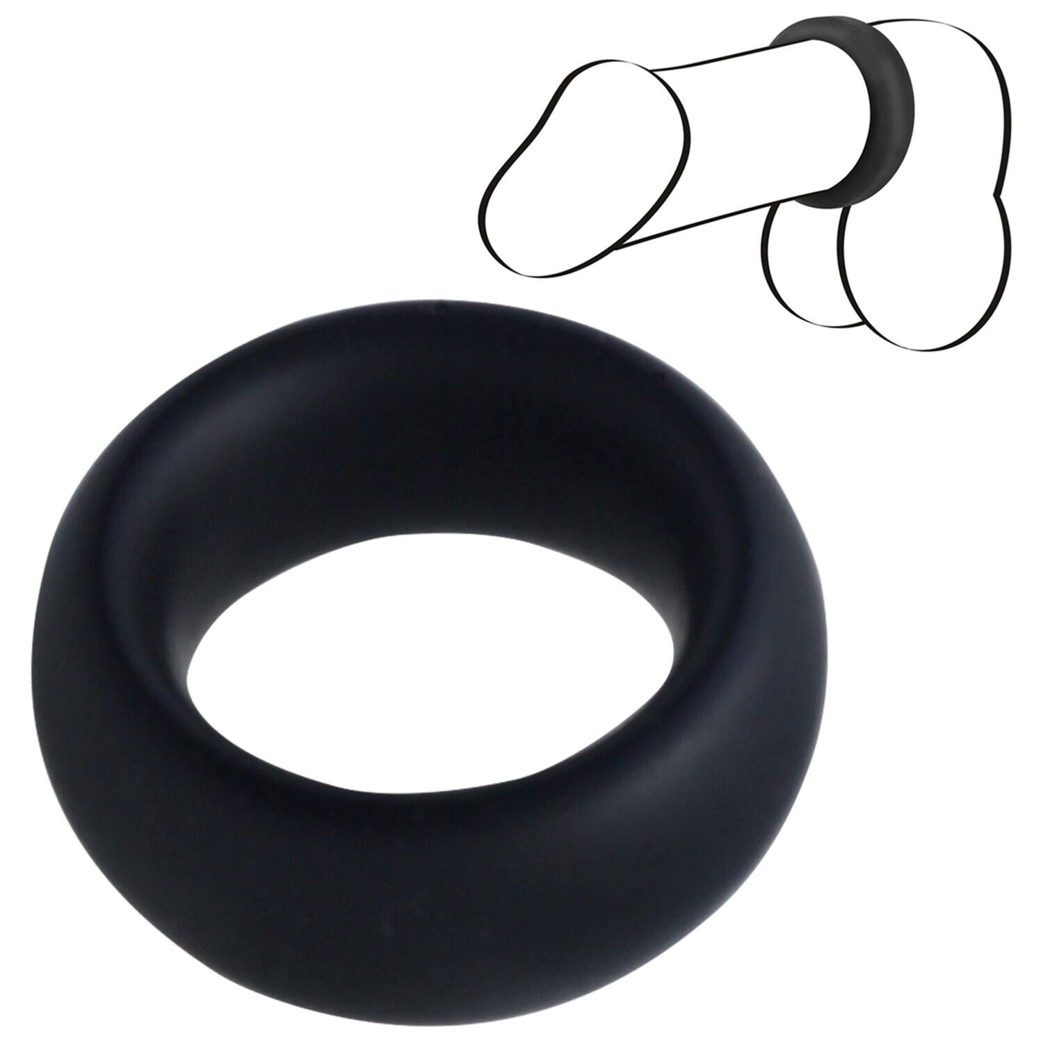 Black Velvets XXL erekčný krúžok na penis a semenníky