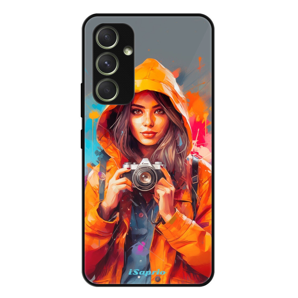 Lesklé puzdro Exclusive iSaprio - Girl with Camera - Samsung Galaxy A54 5G